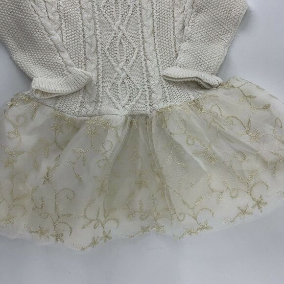 TAHARI 2T White Cable Knit Sweater Tutu Dress - Picture 3 of 9